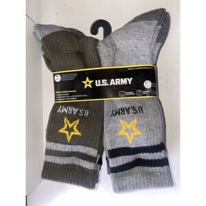 NEW 6 PAIR PACK MENS OFFICIALLY LICENSED U.S ARMY CREW SOCKS HIGH IMPACT CUSHION